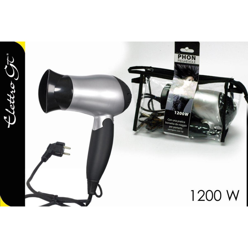 PHON DA VIAGGIO 1200W C/BORSA NERO