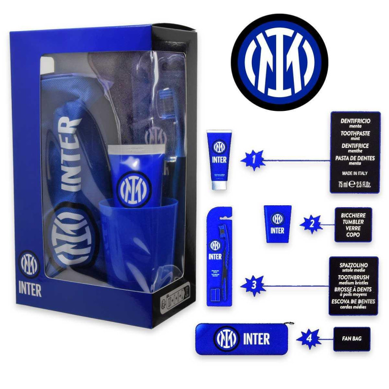 INTER GIFT SET SPAZZOLINO + DENTIFRICIO + BICCHIERE