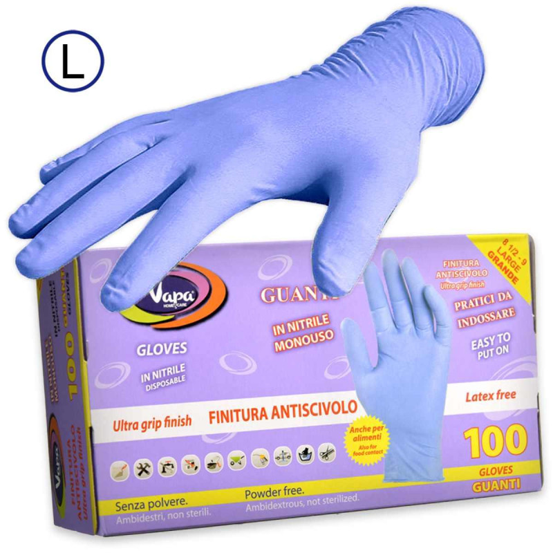 GUANTI NITRILE 100 PEZZI MIS. L