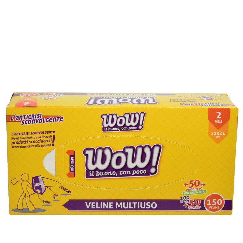 VELINE COSMETICHE WOW 150 PEZZI